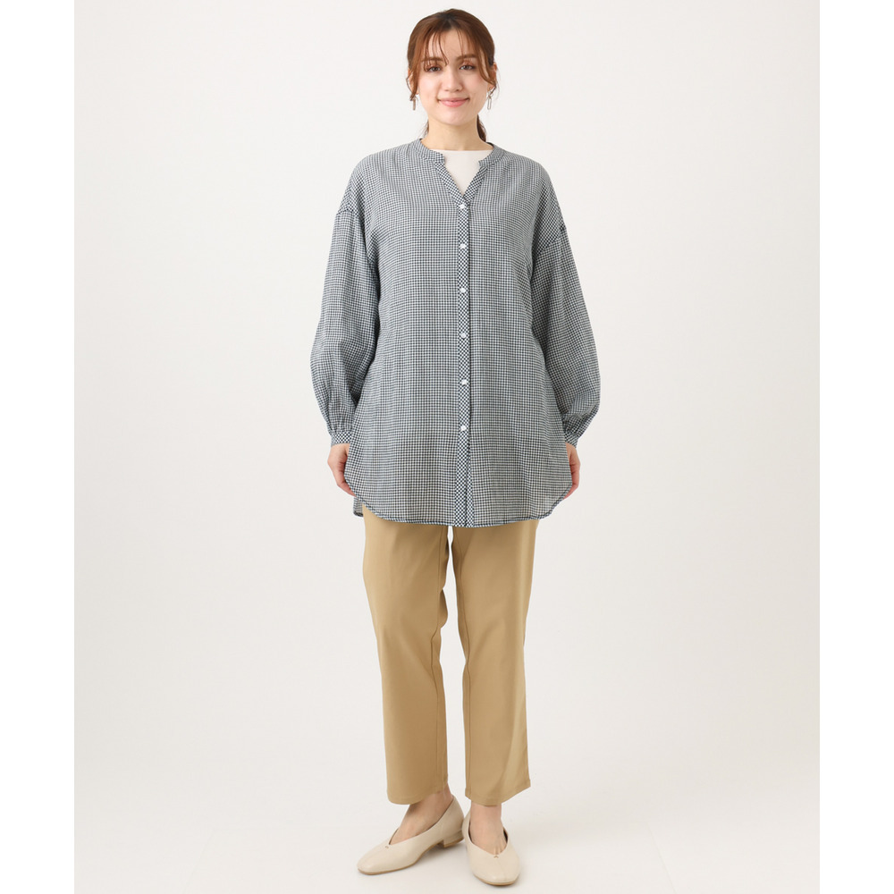 26年春新作【大きいサイズ】バンドカラーコットンブラウス24