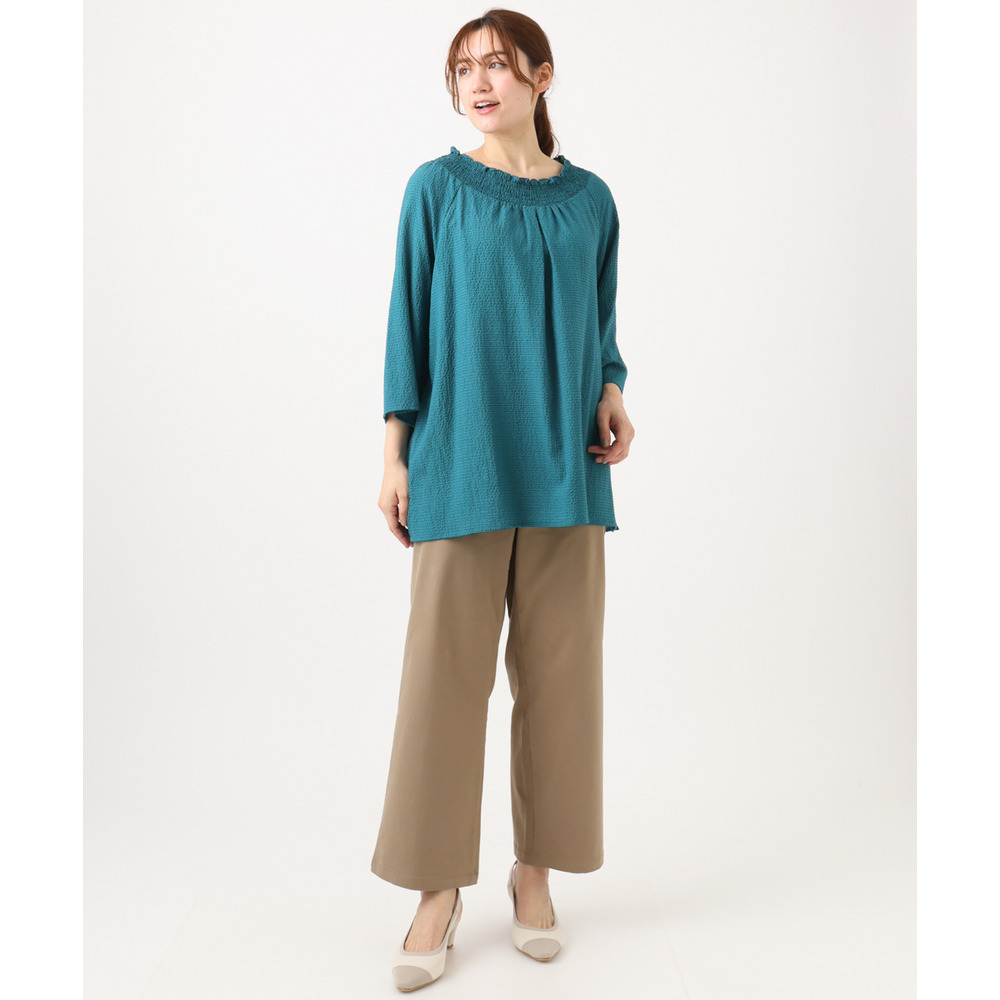 26年春新作【大きいサイズ】ギンガムシャーリングブラウス11