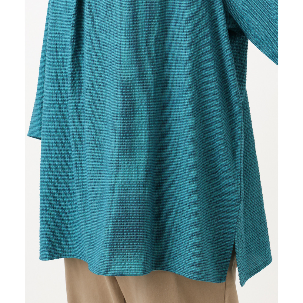 26年春新作【大きいサイズ】ギンガムシャーリングブラウス8