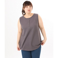 26年春新作【大きいサイズ】ヘンリーネックタンクトップ
