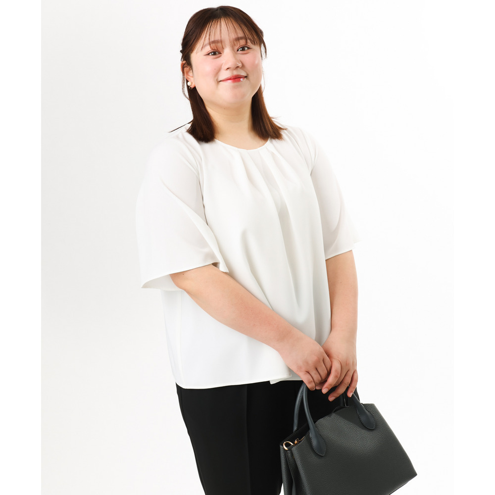 26年春新作【大きいサイズ】フレアハーフスリーブブラウス11