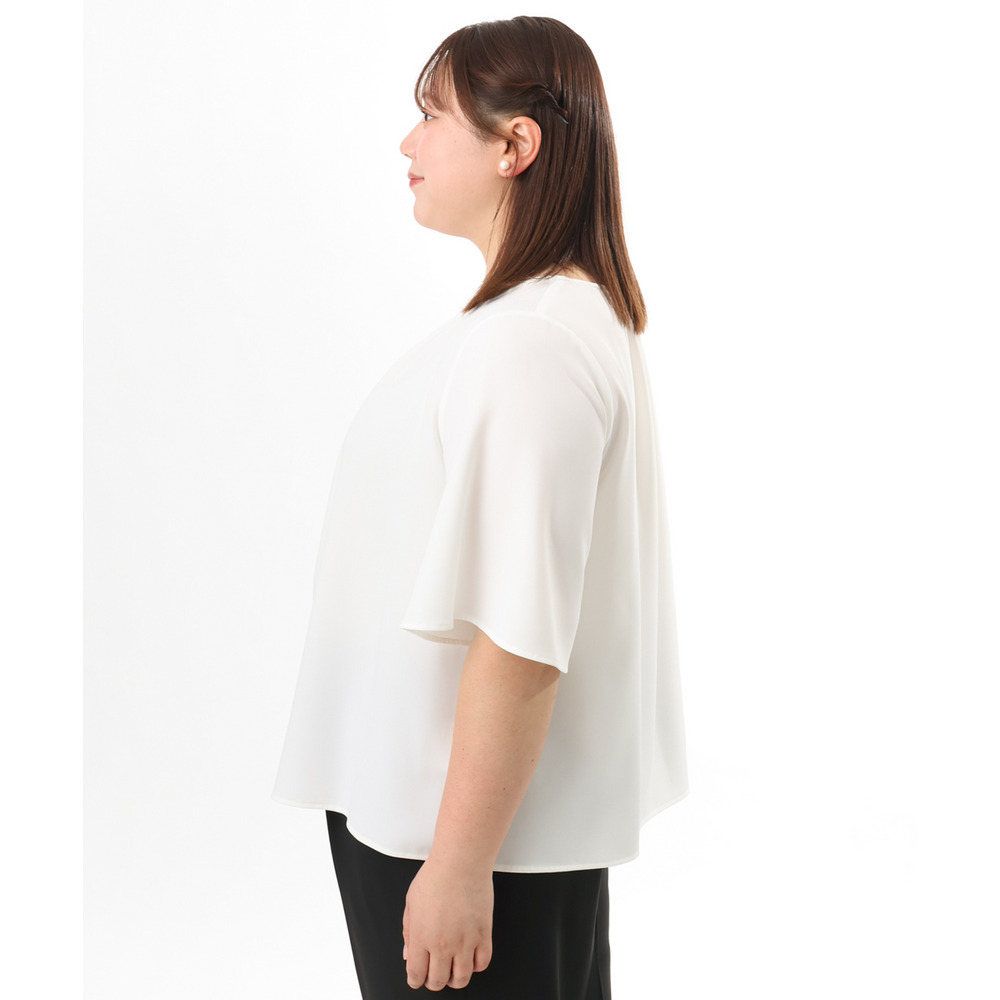 26年春新作【大きいサイズ】フレアハーフスリーブブラウス12