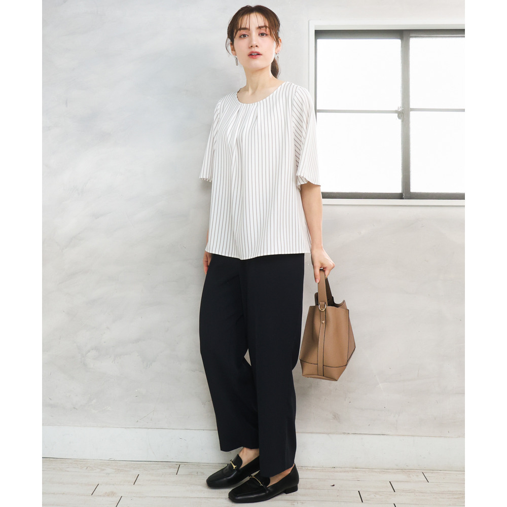 26年春新作【大きいサイズ】フレアハーフスリーブブラウス2