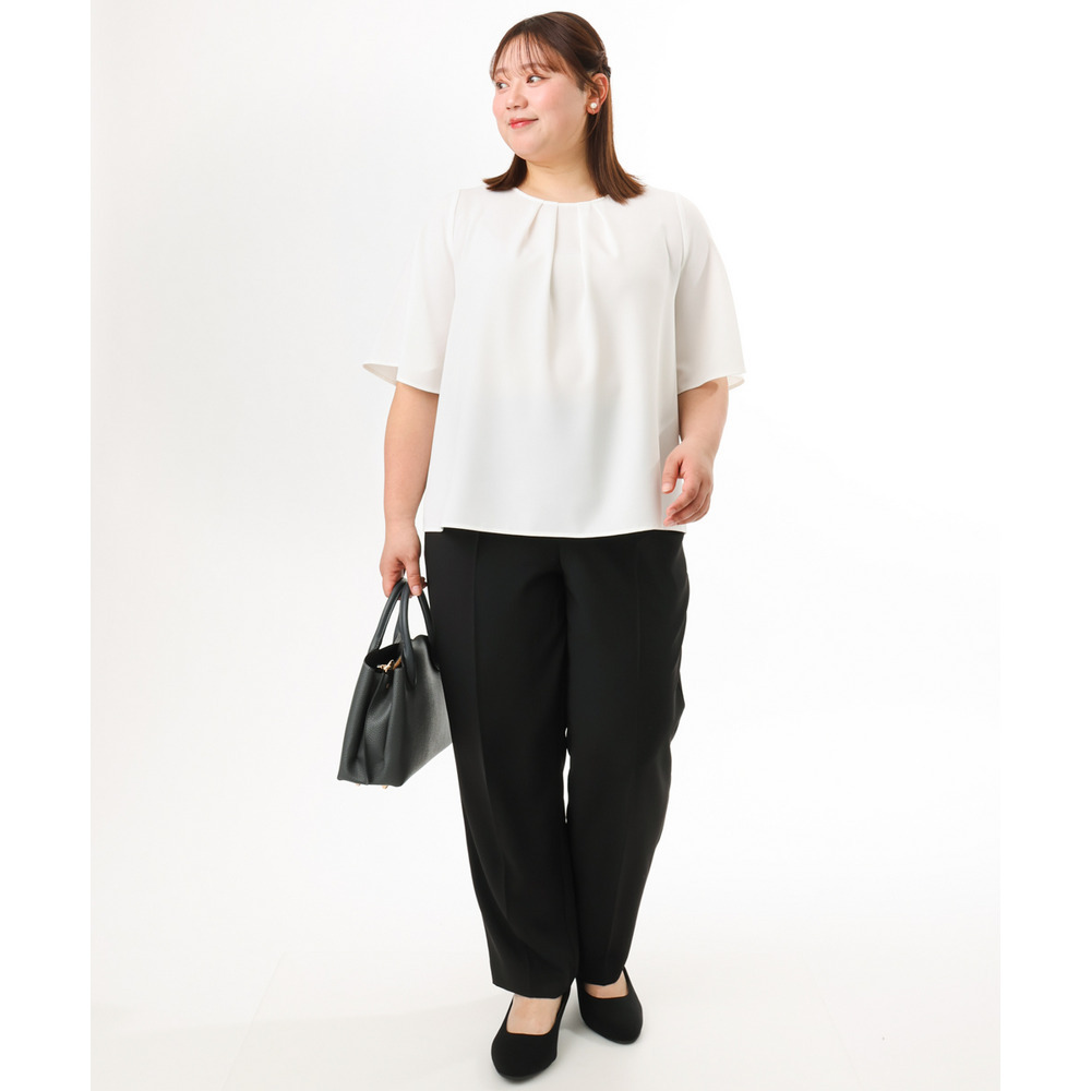 26年春新作【大きいサイズ】フレアハーフスリーブブラウス20