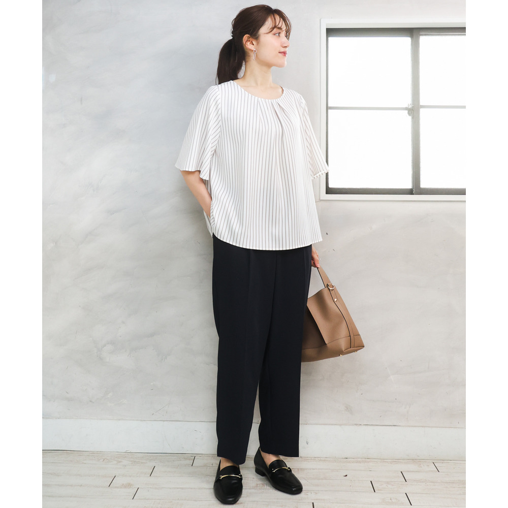 26年春新作【大きいサイズ】フレアハーフスリーブブラウス3