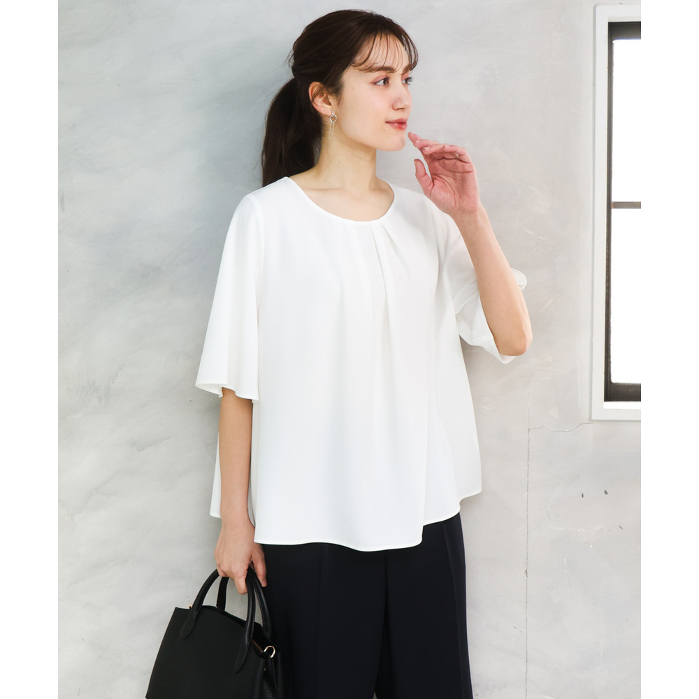 26年春新作【大きいサイズ】フレアハーフスリーブブラウス7