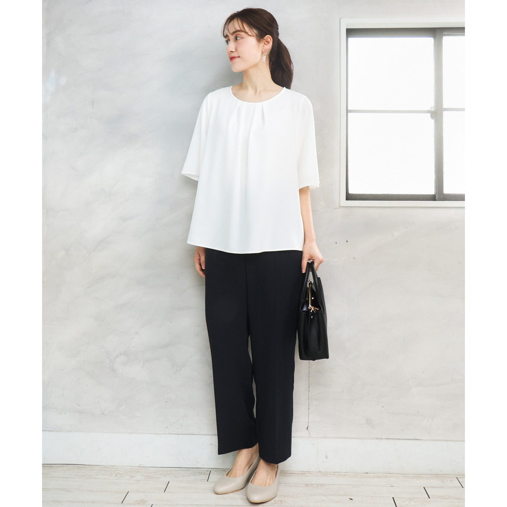 26年春新作【大きいサイズ】フレアハーフスリーブブラウス8