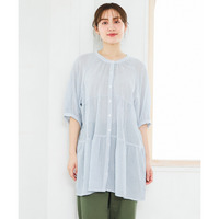 26年春新作【大きいサイズ】コットンティアードブラウスチュニック