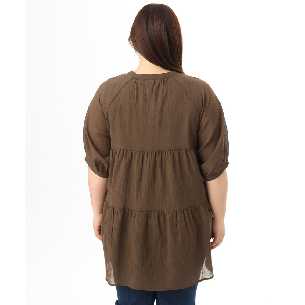 26年春新作【大きいサイズ】コットンティアードブラウスチュニック11