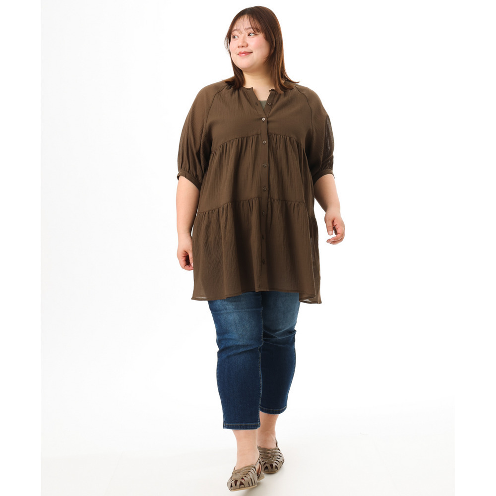 26年春新作【大きいサイズ】コットンティアードブラウスチュニック19