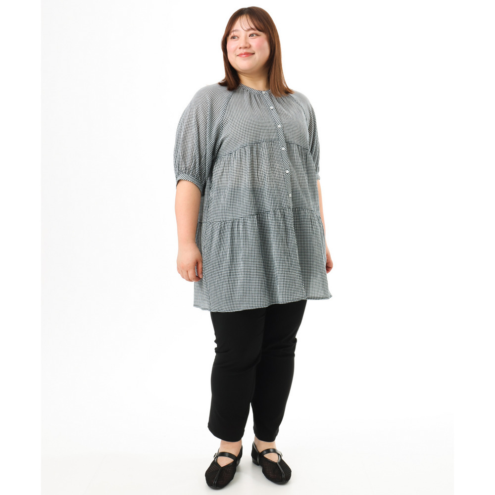 26年春新作【大きいサイズ】コットンティアードブラウスチュニック23