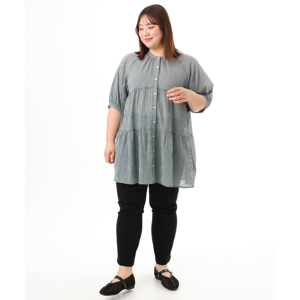 26年春新作【大きいサイズ】コットンティアードブラウスチュニック24