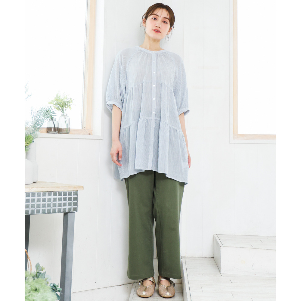 26年春新作【大きいサイズ】コットンティアードブラウスチュニック3