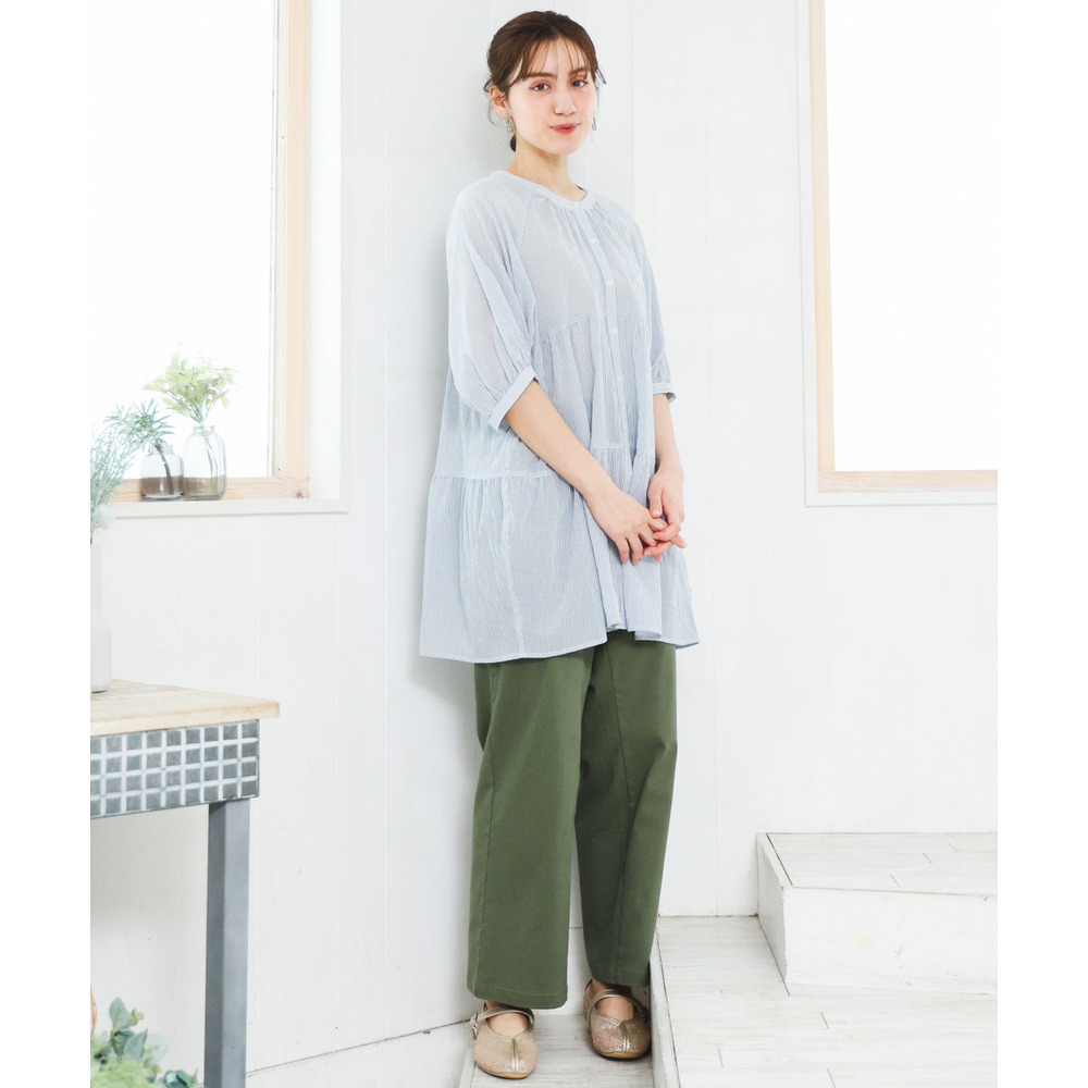 26年春新作【大きいサイズ】コットンティアードブラウスチュニック5