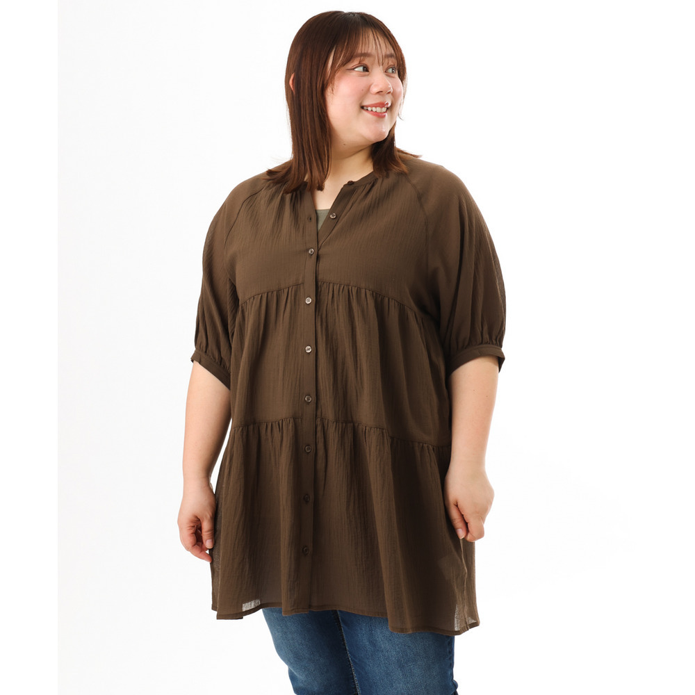 26年春新作【大きいサイズ】コットンティアードブラウスチュニック9