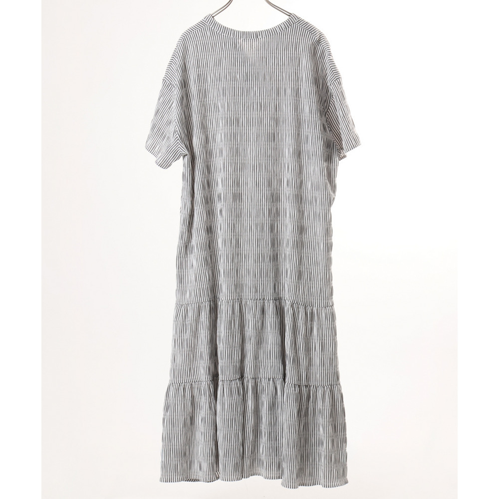 26年春新作【大きいサイズ】ドロップショルダーストライプワンピース5