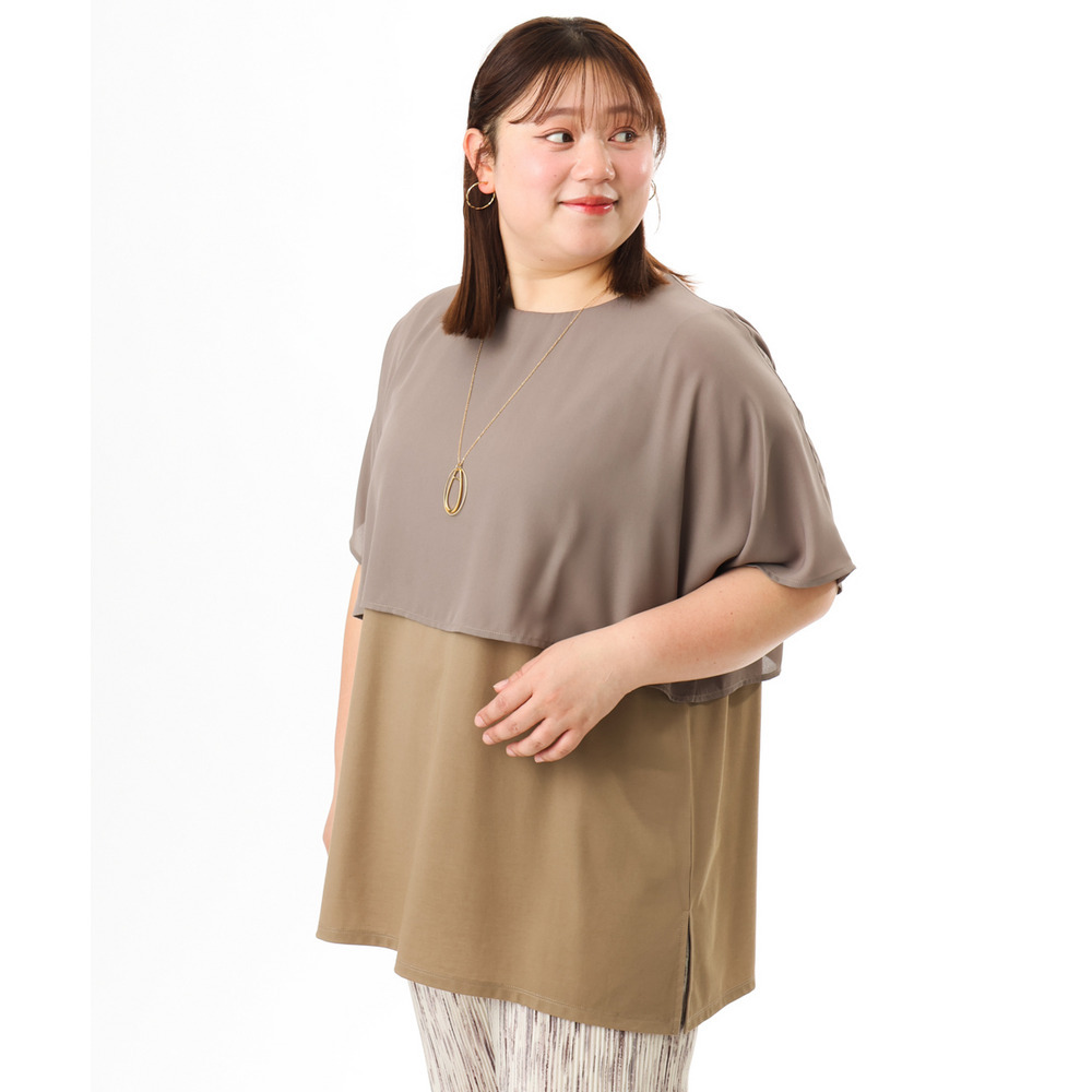 26年春新作【大きいサイズ/接触冷感】ケープデザインカットソー12