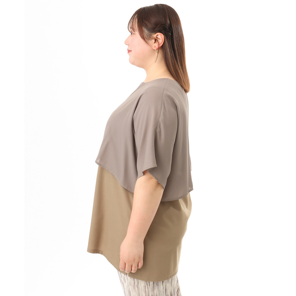 26年春新作【大きいサイズ/接触冷感】ケープデザインカットソー13