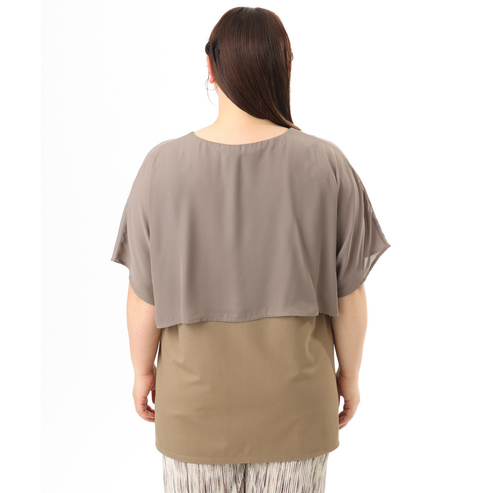 26年春新作【大きいサイズ/接触冷感】ケープデザインカットソー14