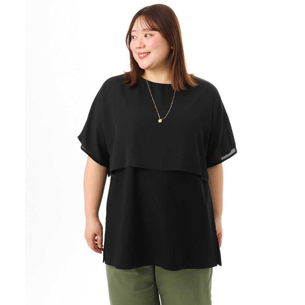 26年春新作【大きいサイズ/接触冷感】ケープデザインカットソー22