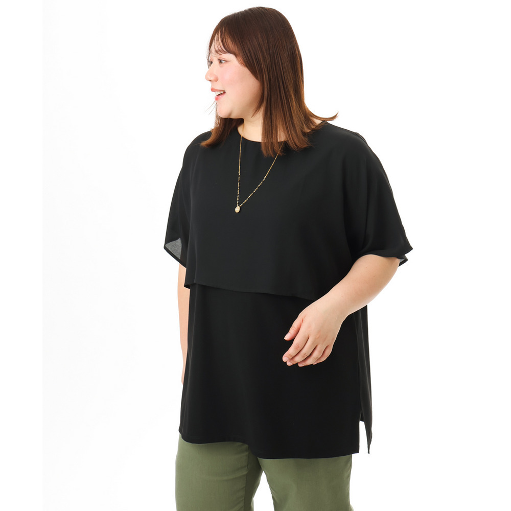 26年春新作【大きいサイズ/接触冷感】ケープデザインカットソー23