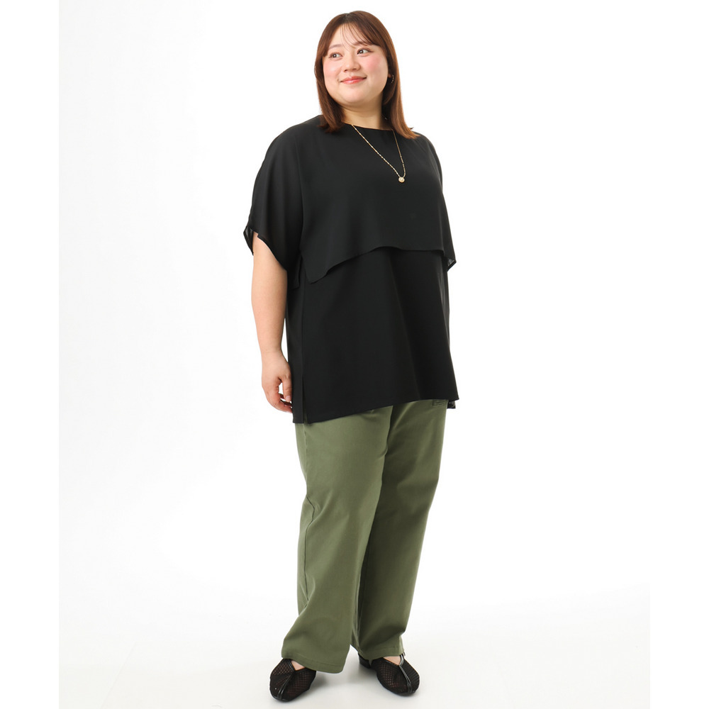 26年春新作【大きいサイズ/接触冷感】ケープデザインカットソー24