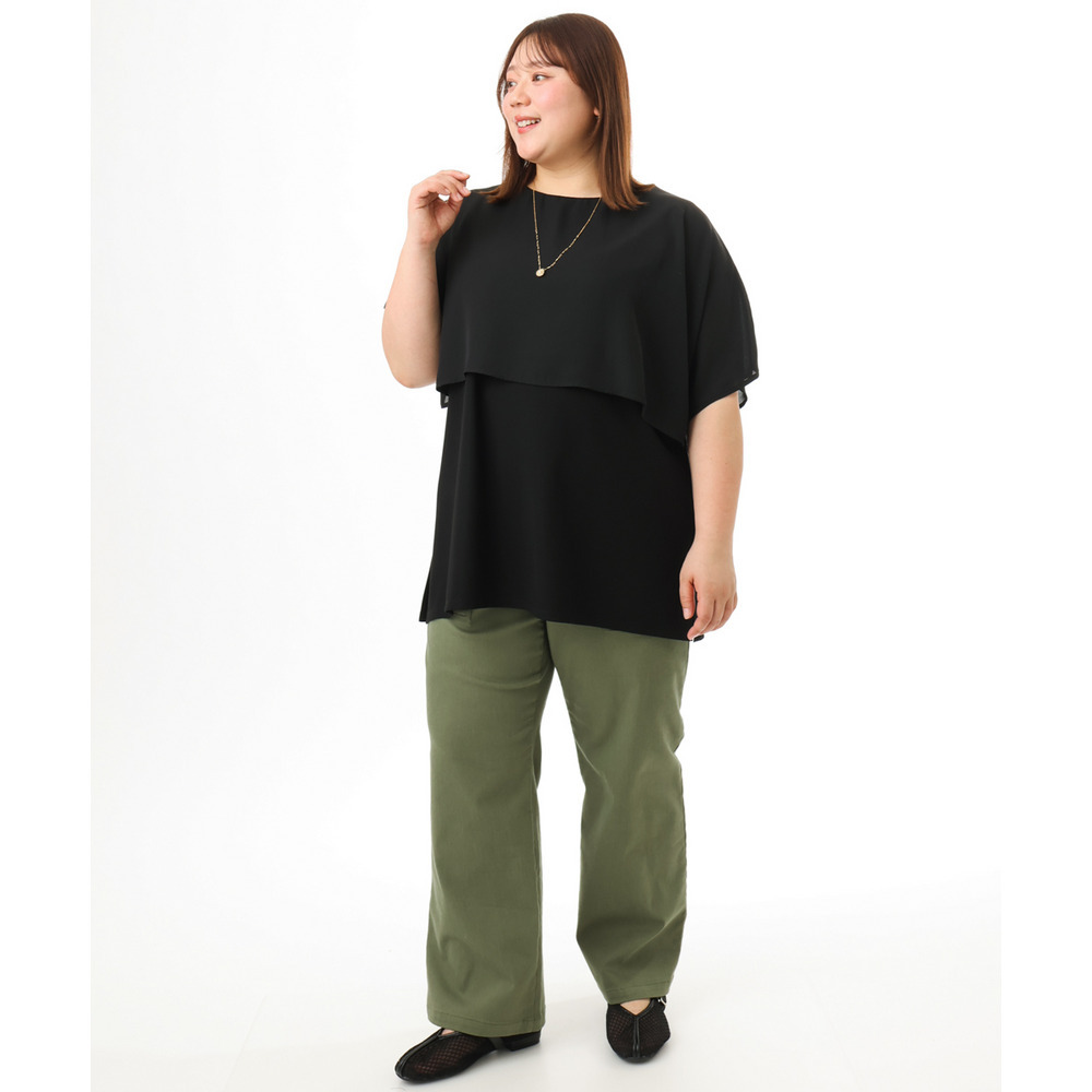 26年春新作【大きいサイズ/接触冷感】ケープデザインカットソー25