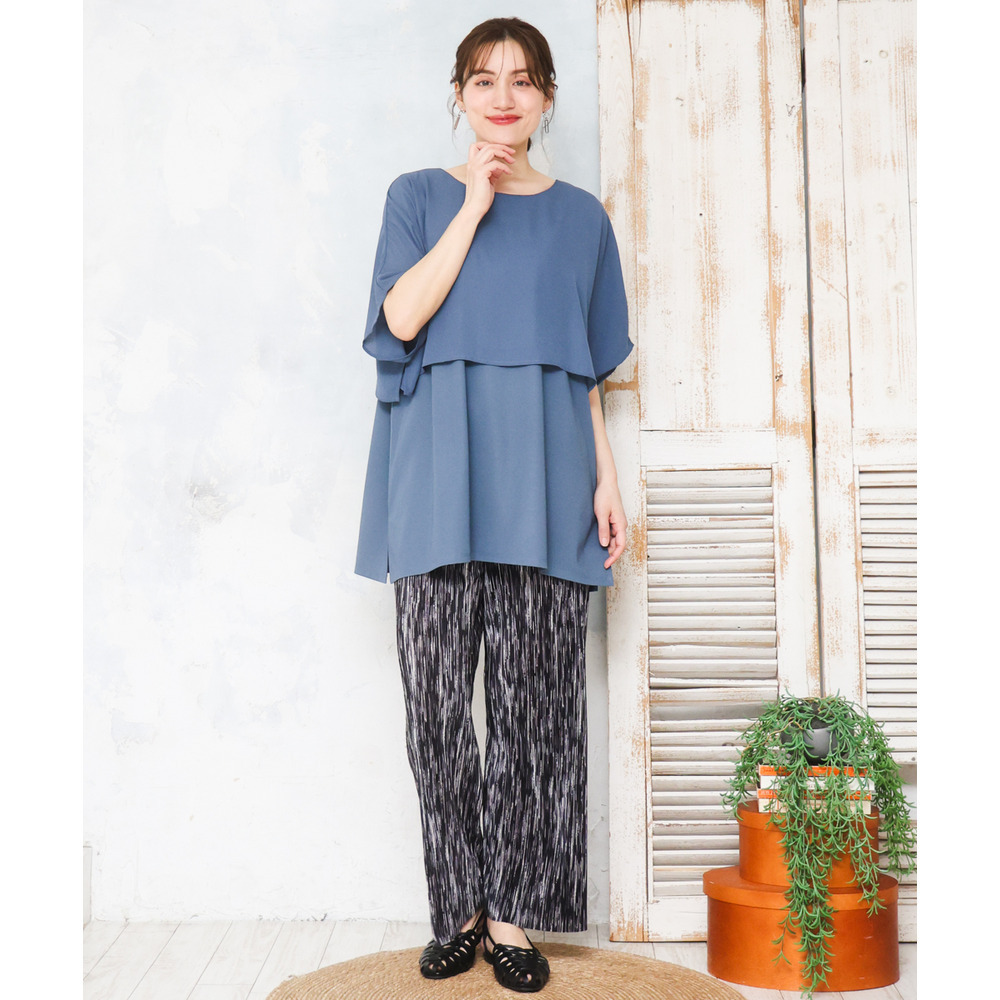 26年春新作【大きいサイズ/接触冷感】ケープデザインカットソー3