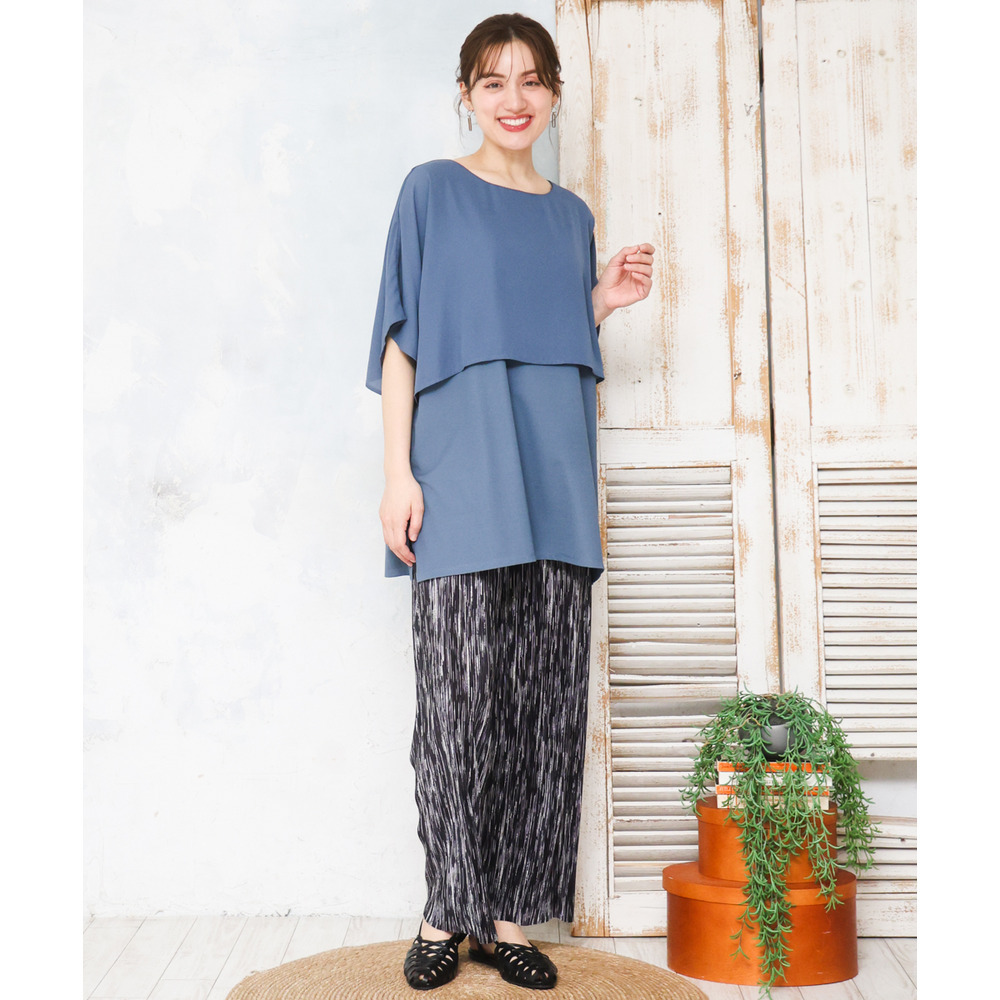 26年春新作【大きいサイズ/接触冷感】ケープデザインカットソー5