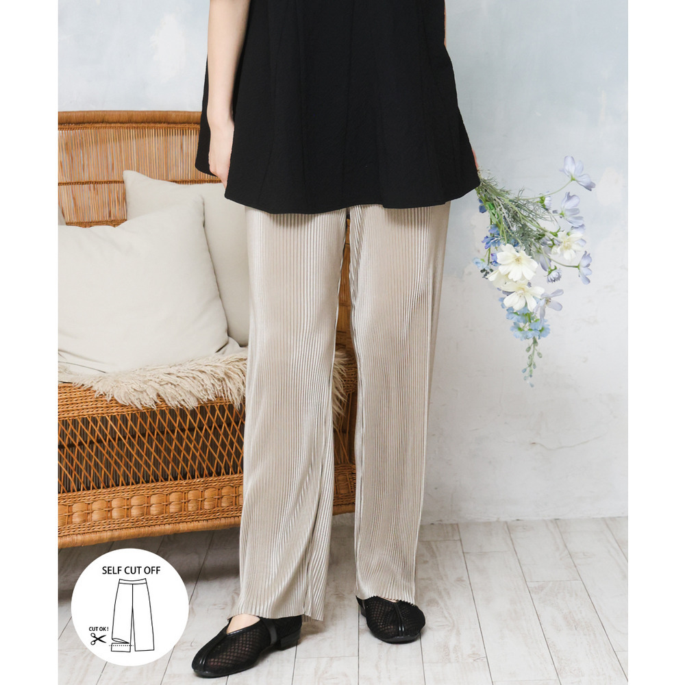 26年春新作【大きいサイズ/セルフカット可】プリーツパンツ1