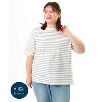 26年春新作【大きいサイズ/接触冷感/UVカット】ドロップショルダーコットンTシャツ