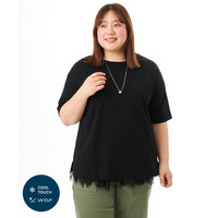 26年春新作【大きいサイズ/接触冷感/UVカット】ドロップショルダーコットンTシャツ