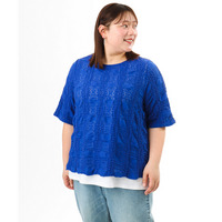 26年春新作【大きいサイズ】シャーリングレースアンサンブル