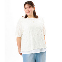 26年春新作【大きいサイズ】シャーリングレースアンサンブル