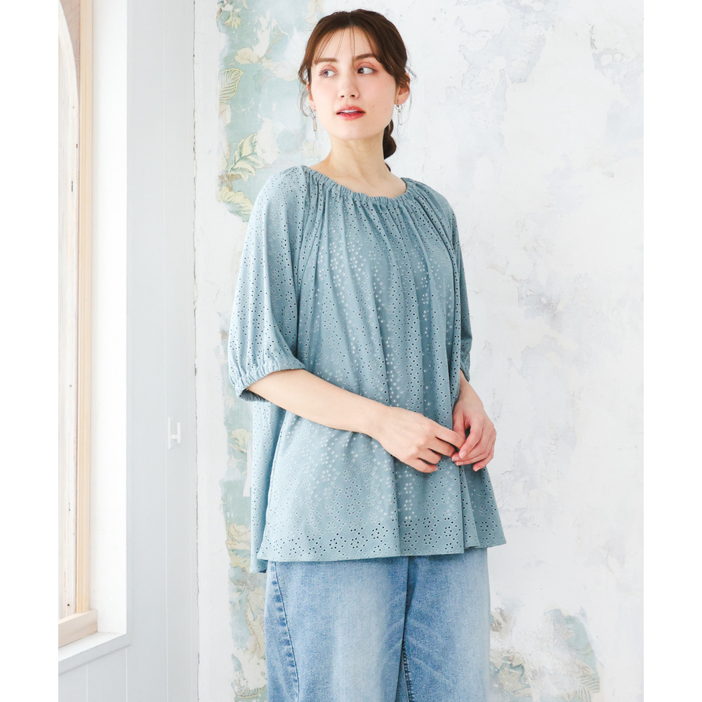 26年春新作【大きいサイズ】アイレットジャージートップス