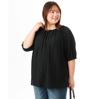 26年春新作【大きいサイズ】アイレットジャージートップス