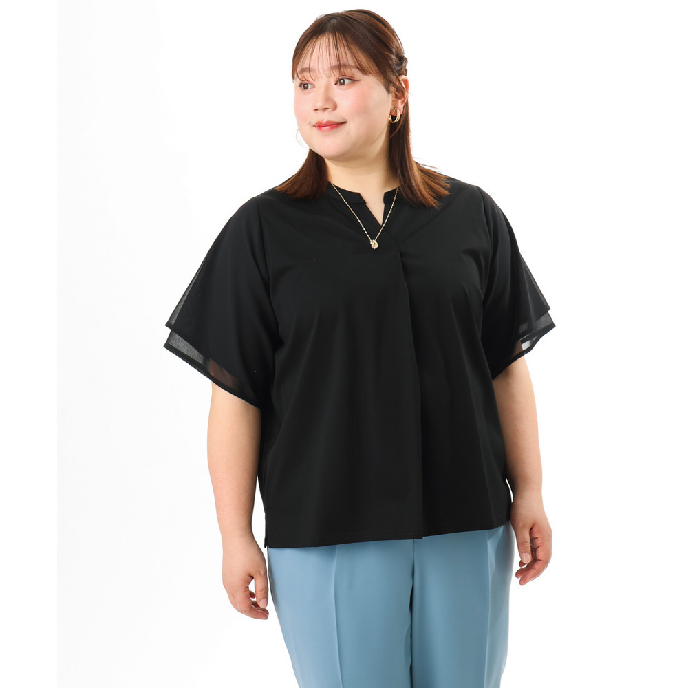 26年春新作【大きいサイズ】シア―スリーブカットソー18