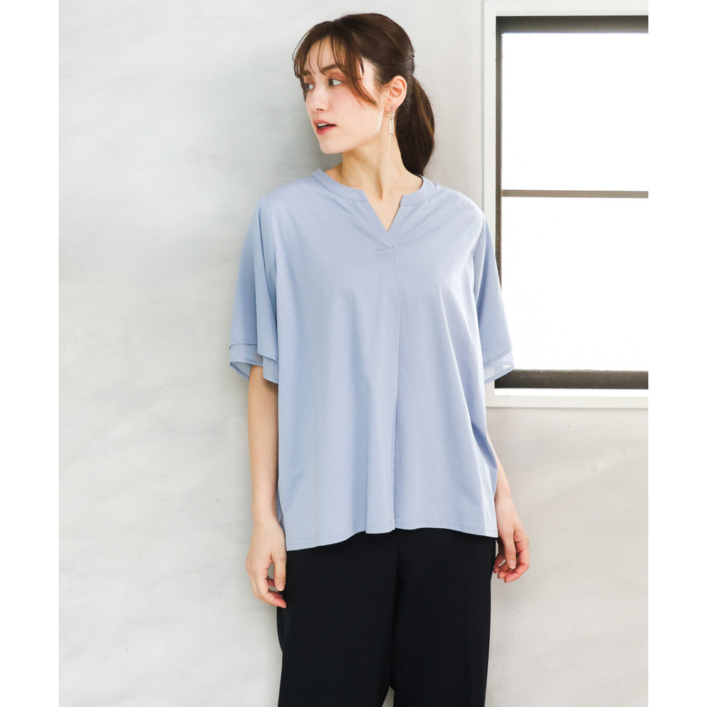 26年春新作【大きいサイズ】シア―スリーブカットソー2