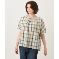 26年春新作【大きいサイズ】コットンチェックブラウス