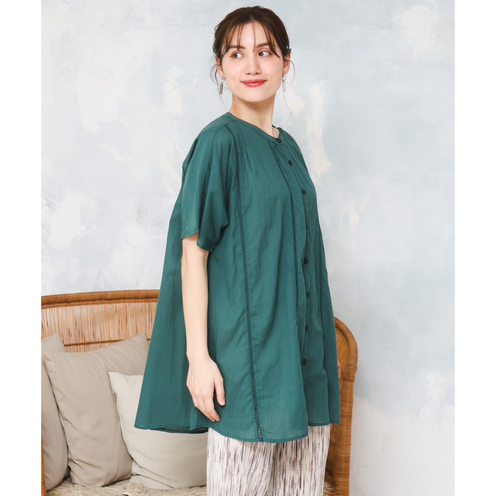 26年春新作【大きいサイズ】ハシゴレースチュニック