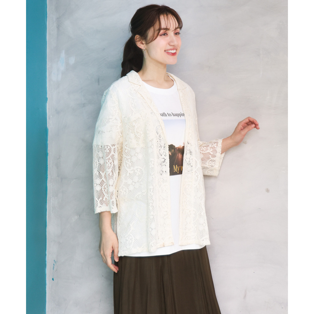 26年春新作【大きいサイズ】レースジャケット