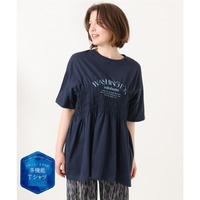 26年春新作【大きいサイズ/機能素材】シャーリングロゴTシャツ