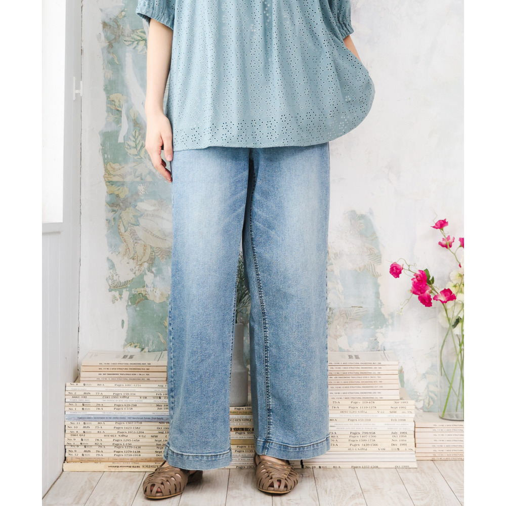 26年春新作【大きいサイズ】ワイドストレートデニム