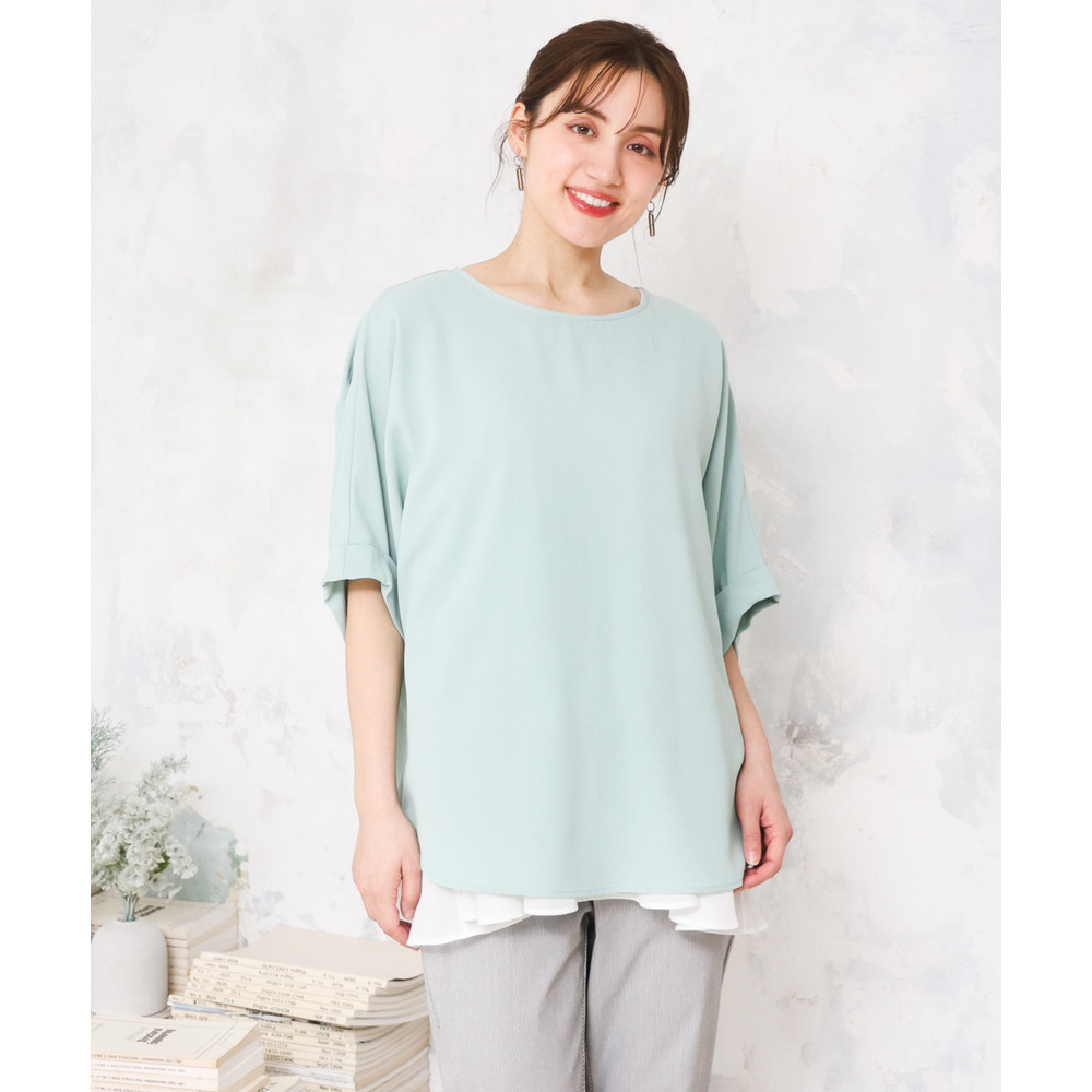 26年春新作【大きいサイズ】ポーラバックタックブラウス