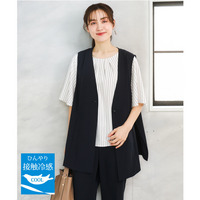 26年春新作【大きいサイズ/機能素材】洗えるカノコVネックジレ