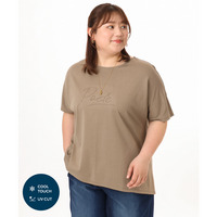 26年初夏新作【大きいサイズ/UVカット/接触冷感】コットンエンボスロゴＴシャツ
