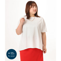 26年初夏新作【大きいサイズ/UVカット/接触冷感】コットンエンボスロゴＴシャツ