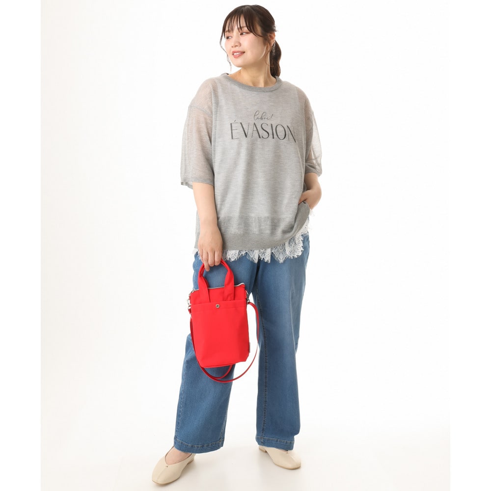 26年初夏新作【大きいサイズ/接触冷感】ストレートワイドデニムパンツ15
