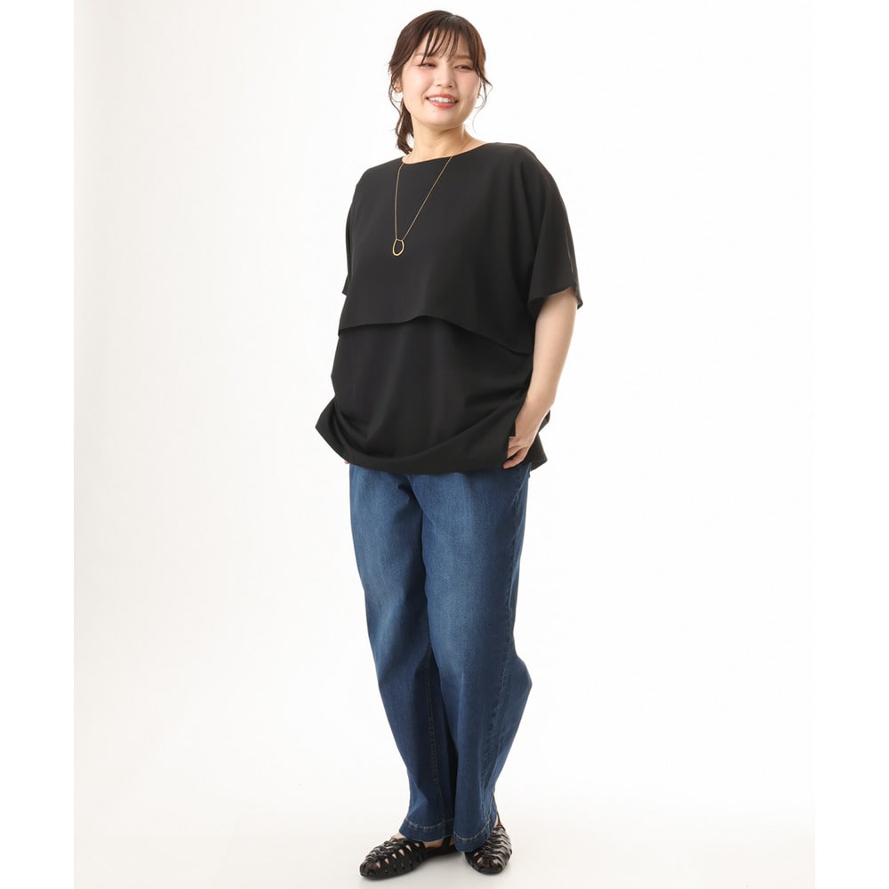 26年初夏新作【大きいサイズ/接触冷感】ストレートワイドデニムパンツ20