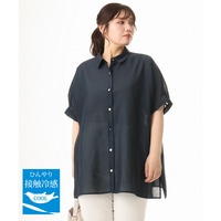 26年夏新作【大きいサイズ/接触冷感】シア―ボクシーシルエットブラウス